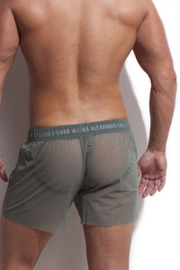 ALEXANDER COBB TRANSPARENT SHORT ARMY