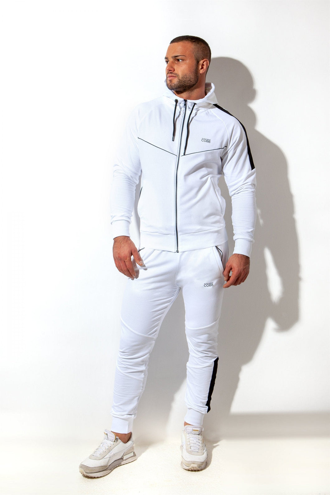 ALEXANDER COBB HOODIE WITH ZIPPER WHITE