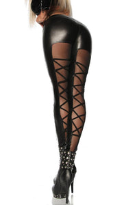 black Wetlook-Leggings 18121 - XL-0