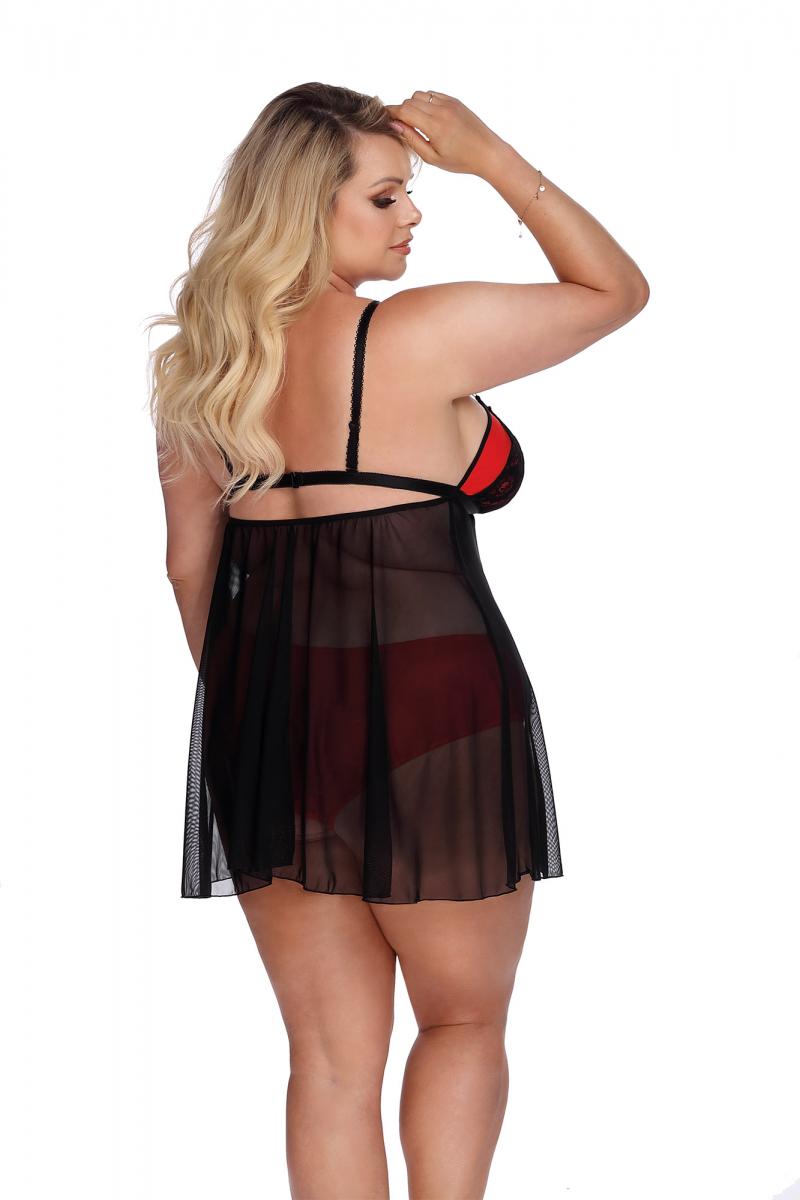 black/red Babydoll AA052937 - 5XL/6XL-1