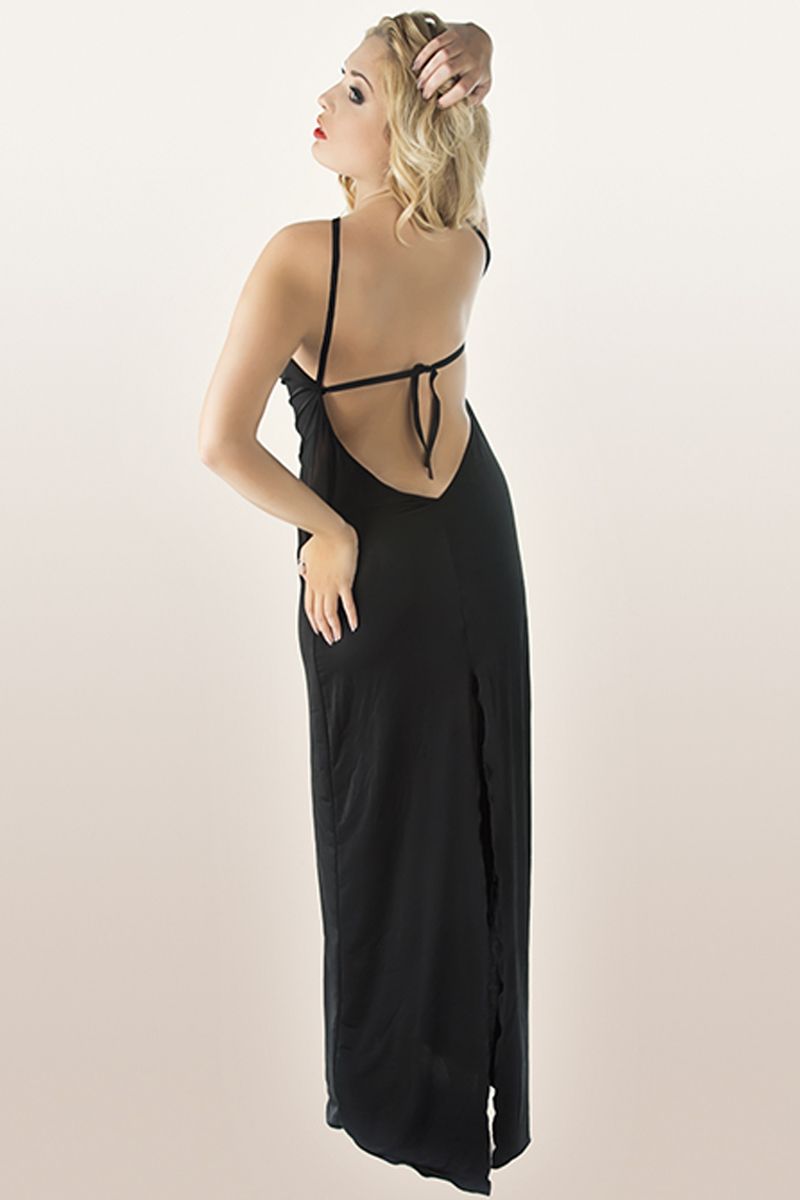 black long dress M/1068 38/40 by Andalea Lingerie-2