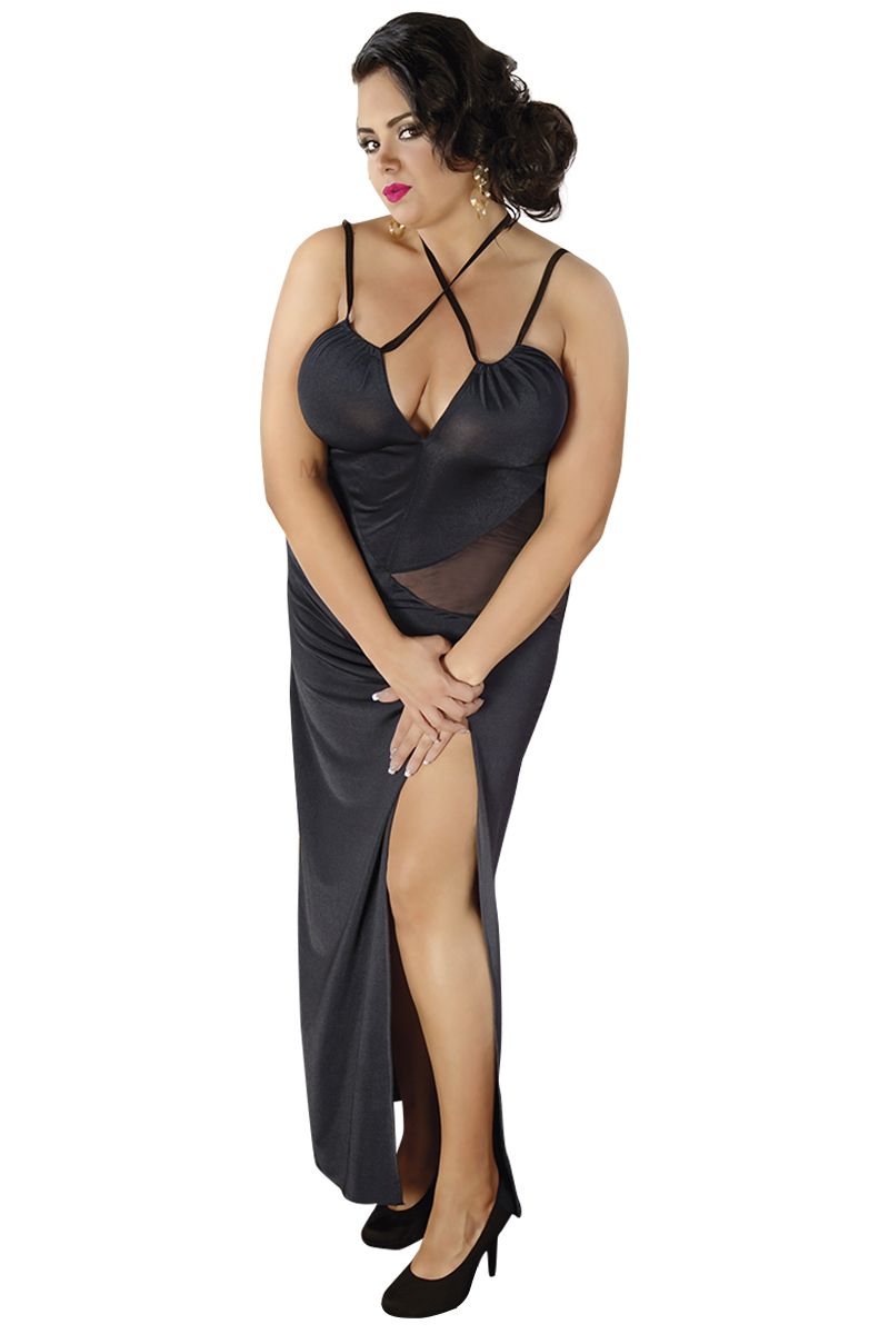 black long dress C/4002 54/56 by Andalea Lingerie-1