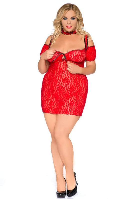 red chemise SB/1008 54/56 Sexy Base-0