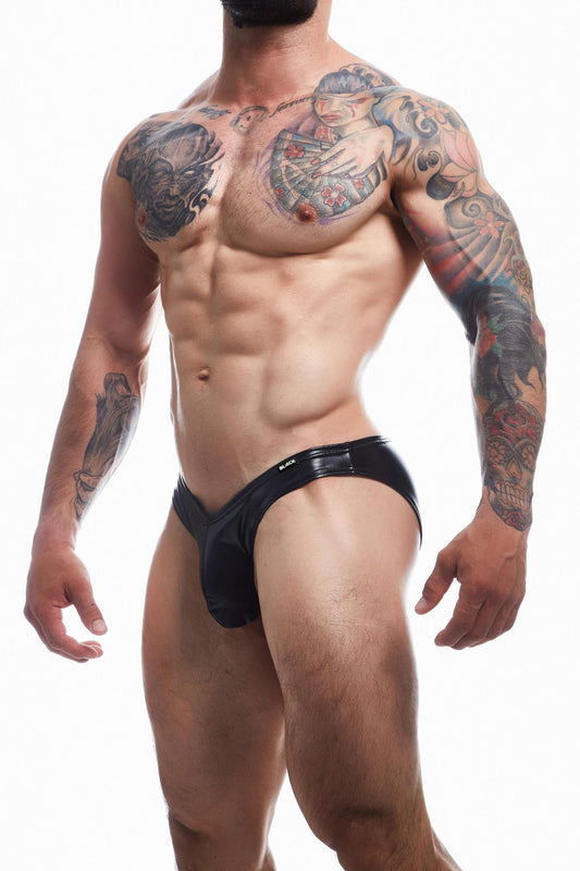 black wetlook bikini briefs BL4CK01 - XL-0