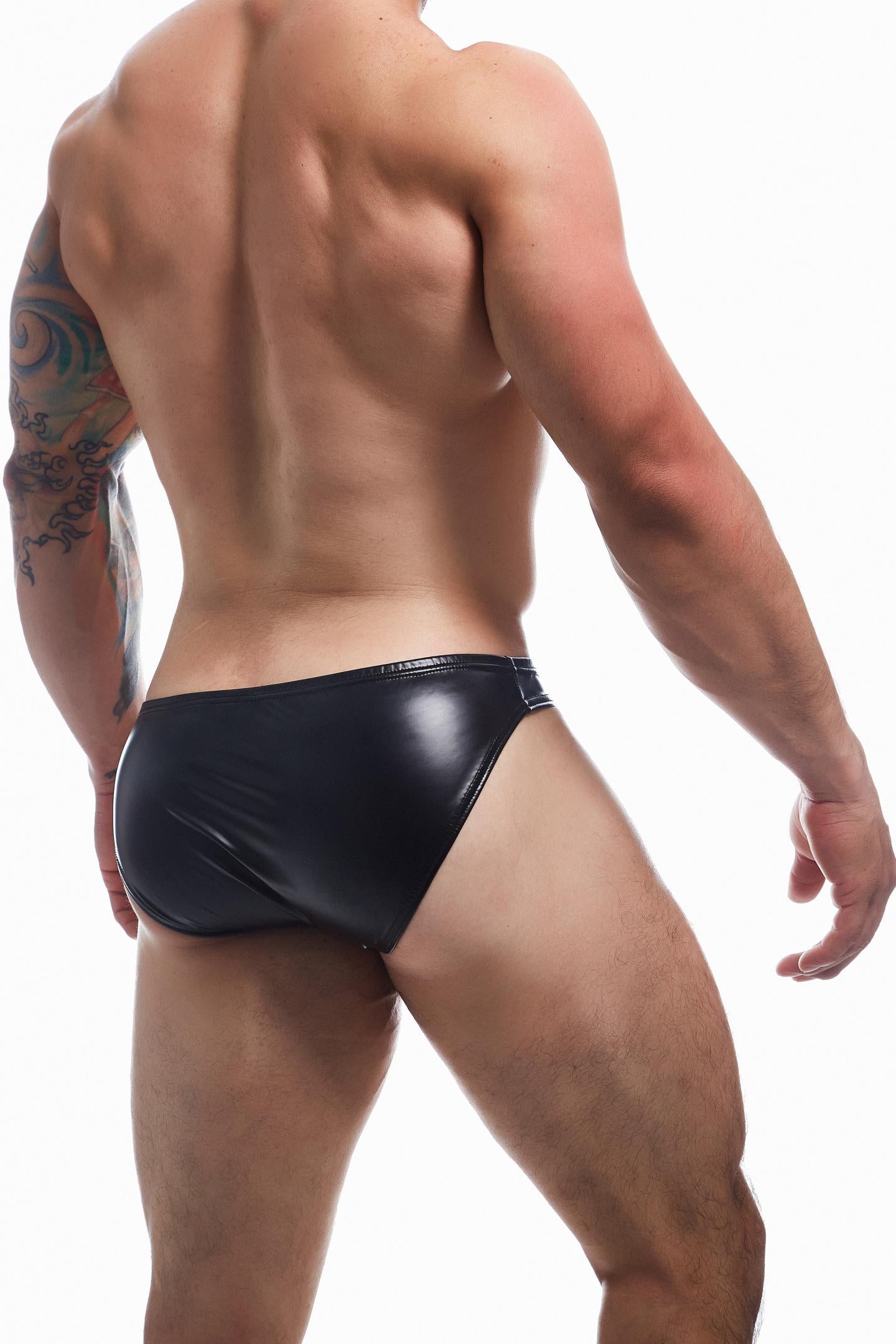 black wetlook bikini briefs BL4CK01 - XL-1