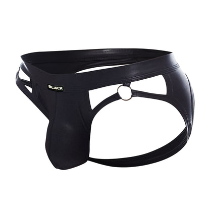 black wetlook jockstrap BL4CK02 - XL-6