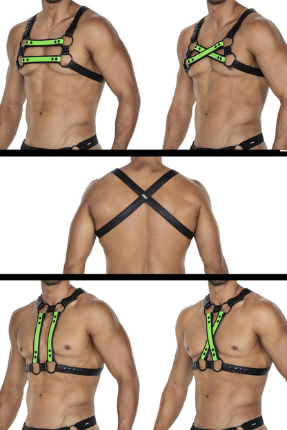 black/neon green chest harness 06 - OS-0