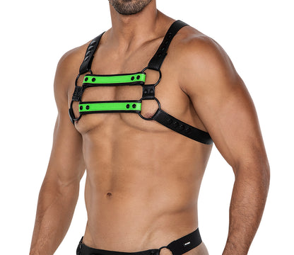 black/neon green chest harness 06 - OS-4