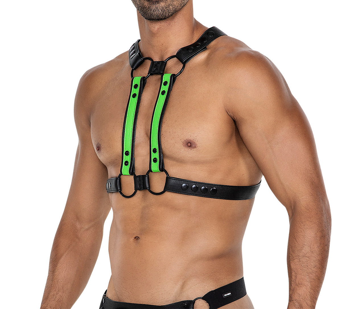 black/neon green chest harness 06 - OS-6