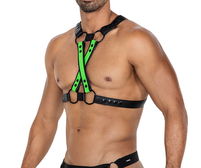 black/neon green chest harness 06 - OS-7