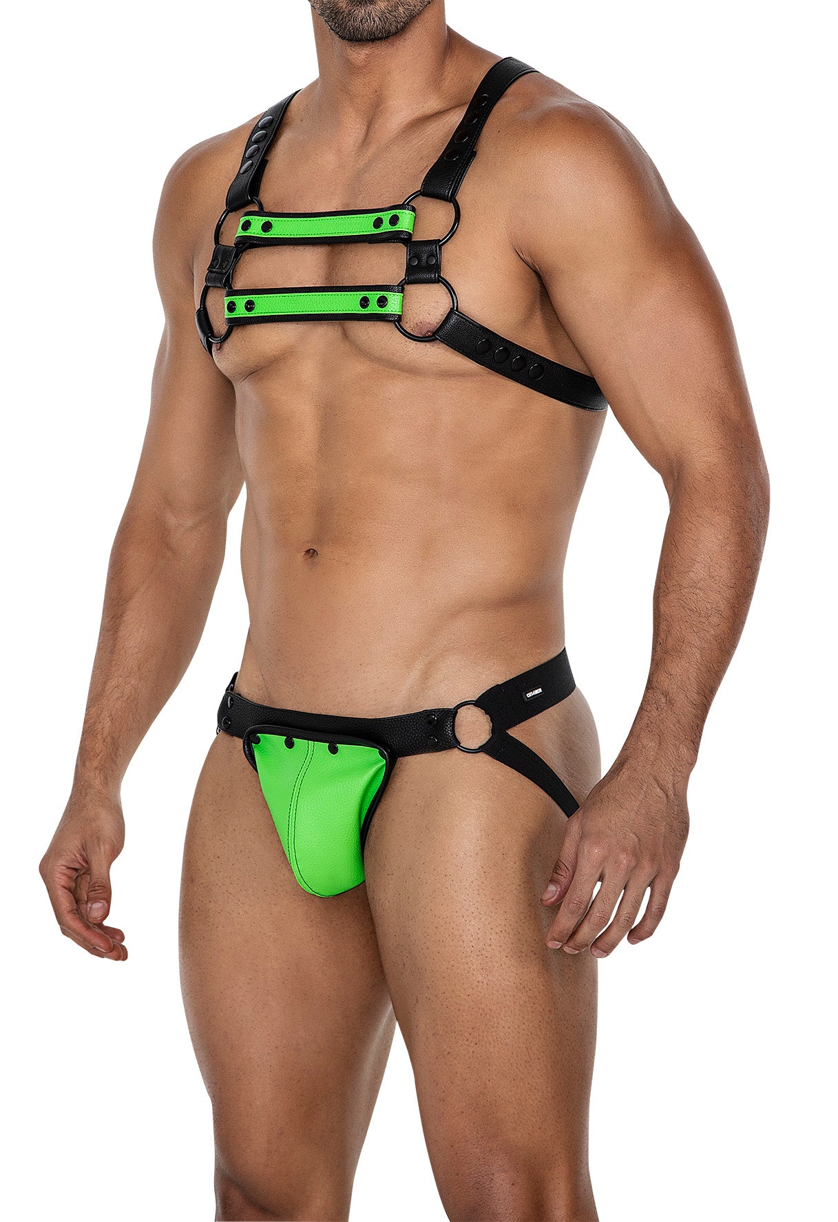 black/neon green chest harness 06 - OS-8