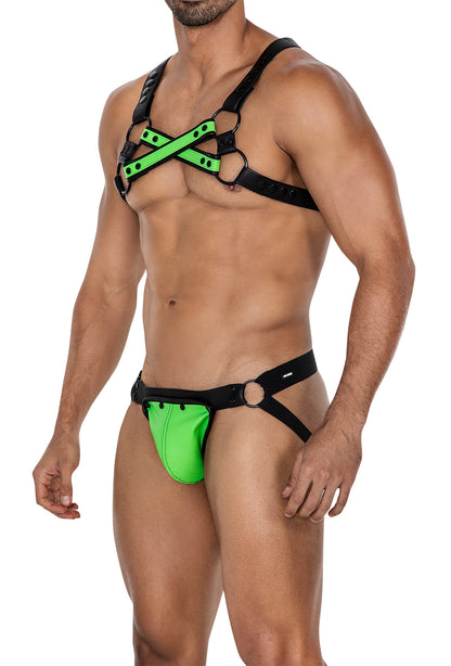 black/neon green chest harness 06 - OS-9