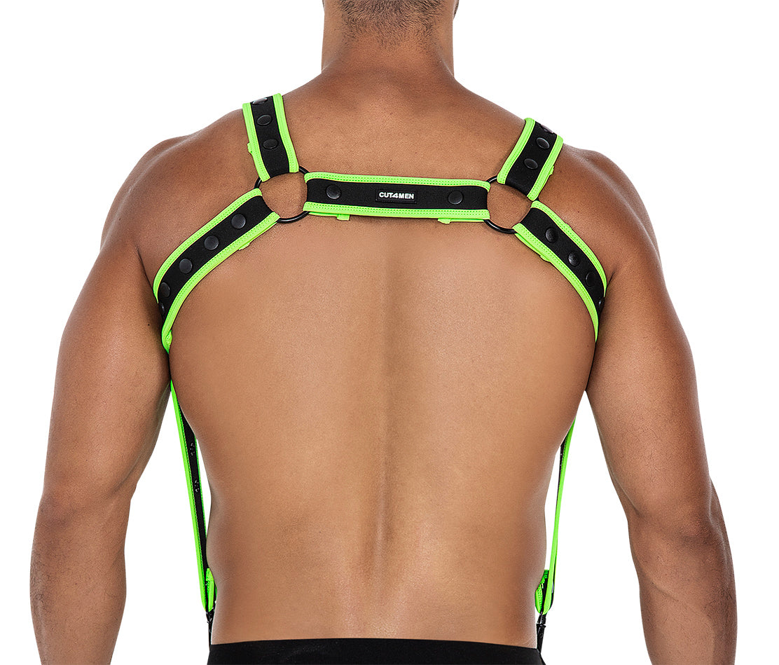 black/green chest harness  - OS-2