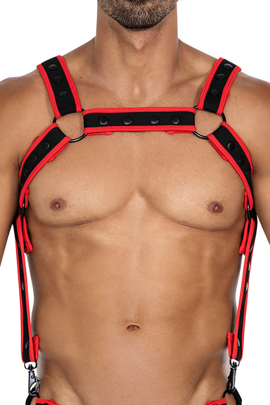 black/red chest harness 05 - OS-0