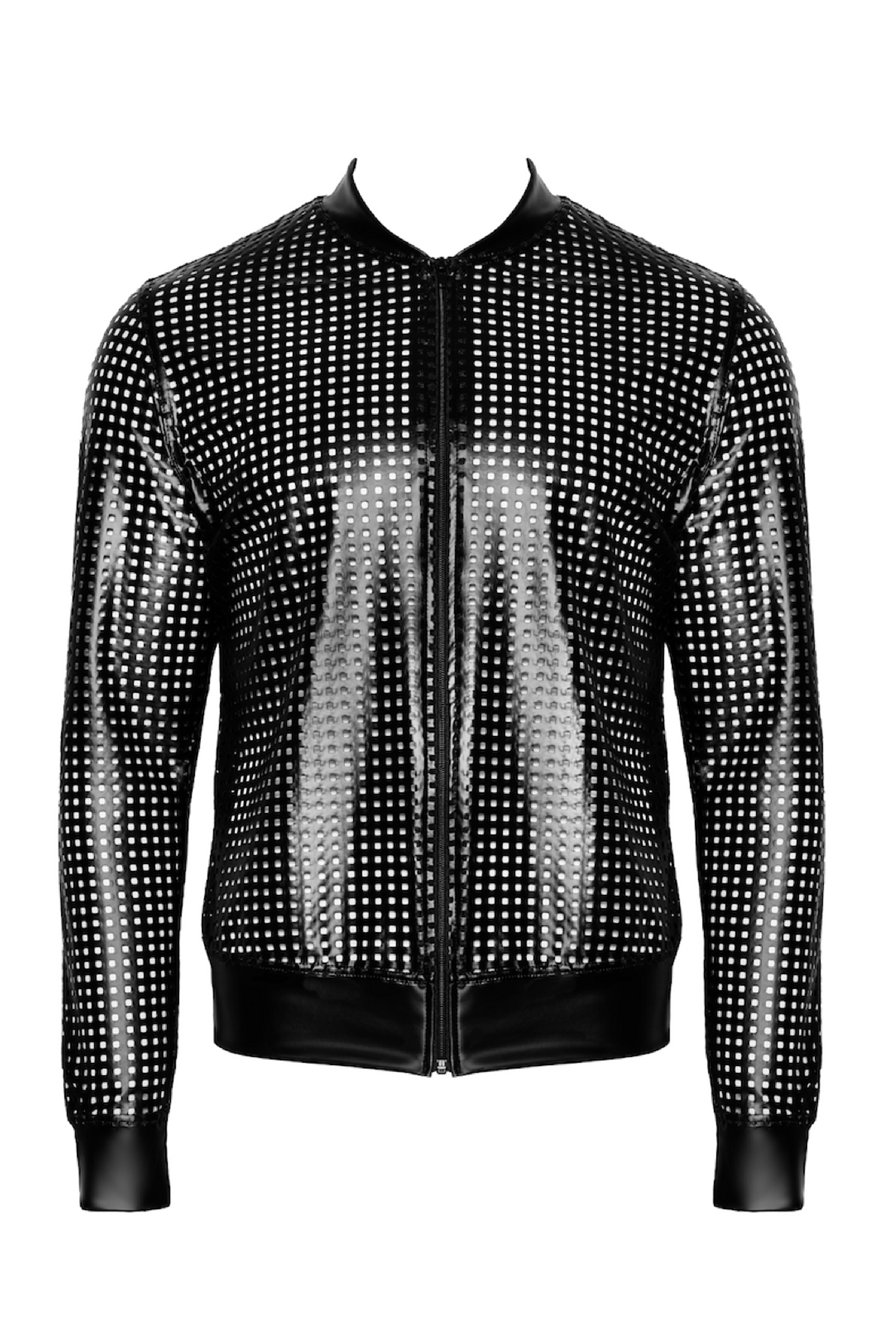 black powerwetlook jacket H076 - 3XL-0