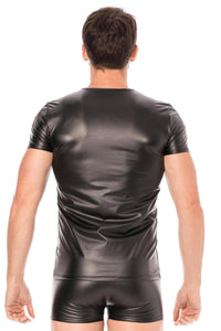 black wetlook T-Shirt 2008-81 - M-1