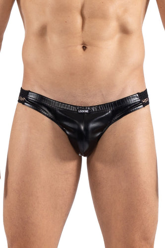 black faux leather Brief 2401-61 - XL-0