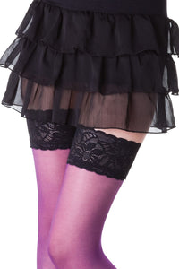 Hold-ups Stockings Barbara violet T5/6-1