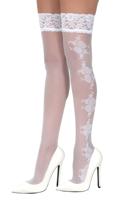 white Hold-ups Stockings Victoria T3/4-0