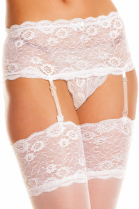 white Shorty garter belt + stockings Paris - T5/6-1