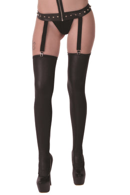 black Wetlook Stockings Bianca - T5/6-0