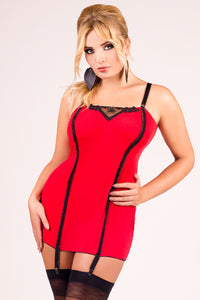 red Suspender Dress M/1020 54/56 by Andalea Lingerie-1