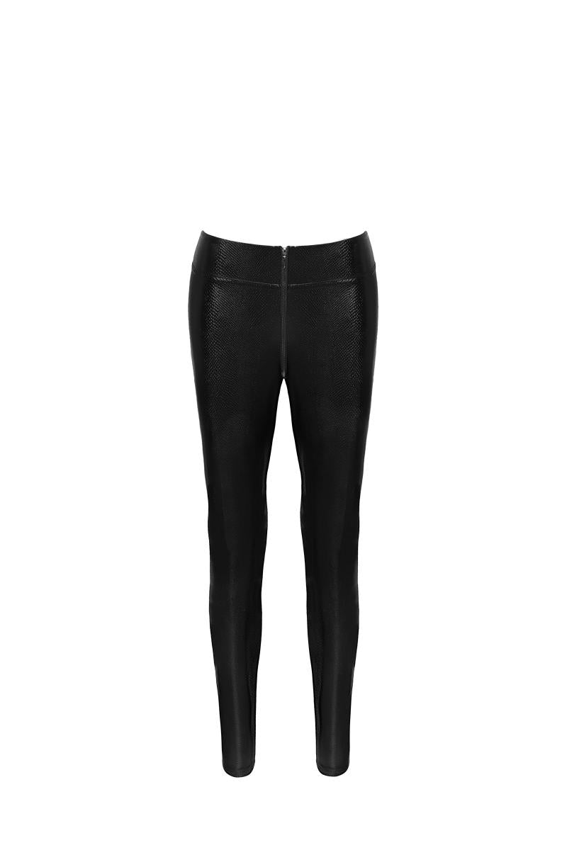 F274 Snake wet look leggings with zipper - 3XL-0