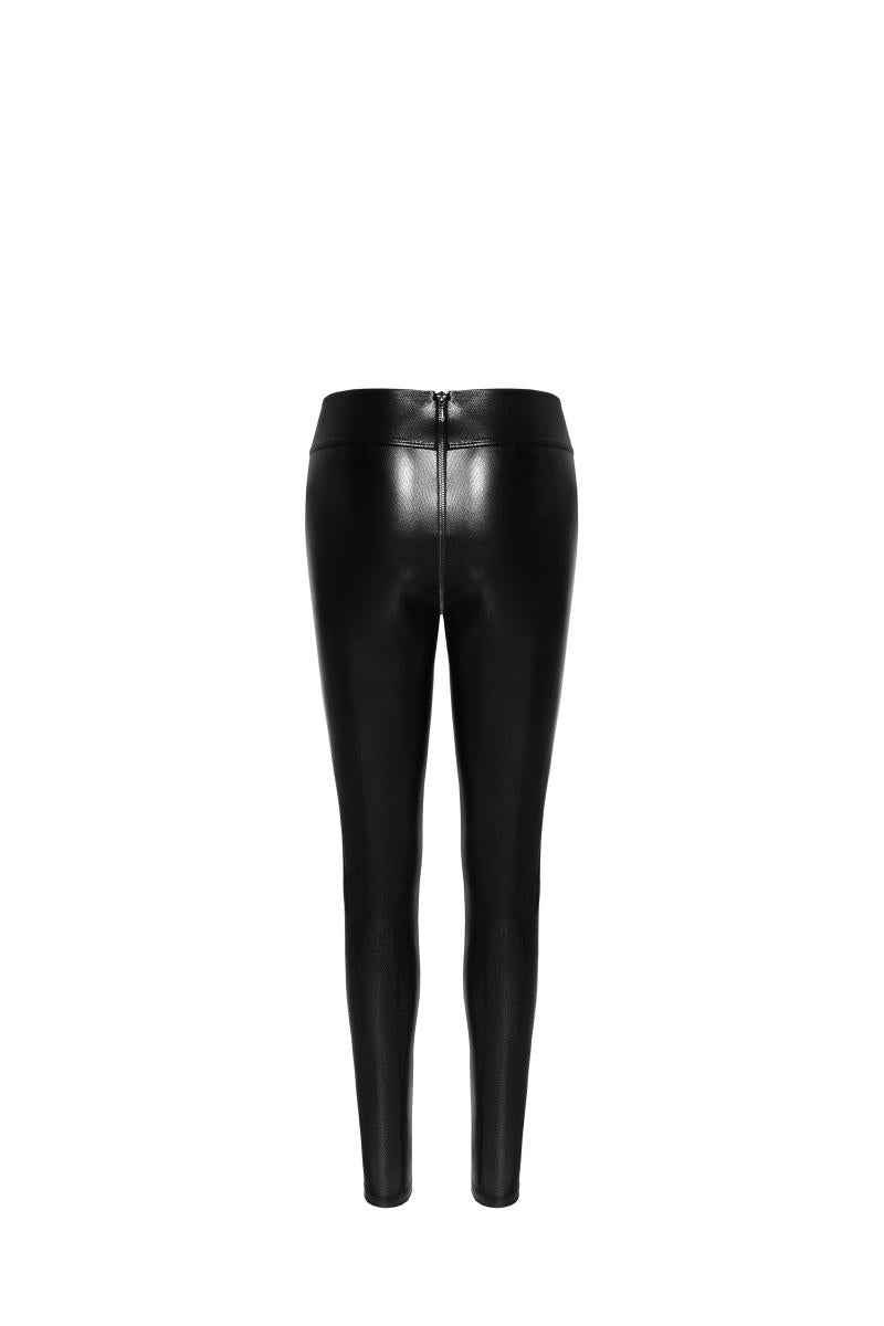 F274 Snake wet look leggings with zipper - 3XL-1