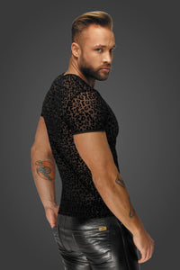 Leopard flock v-neck t-shirt H071 - 3XL-1