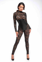 F299 Enigma lace catsuit with underbust bodice - 3XL-4