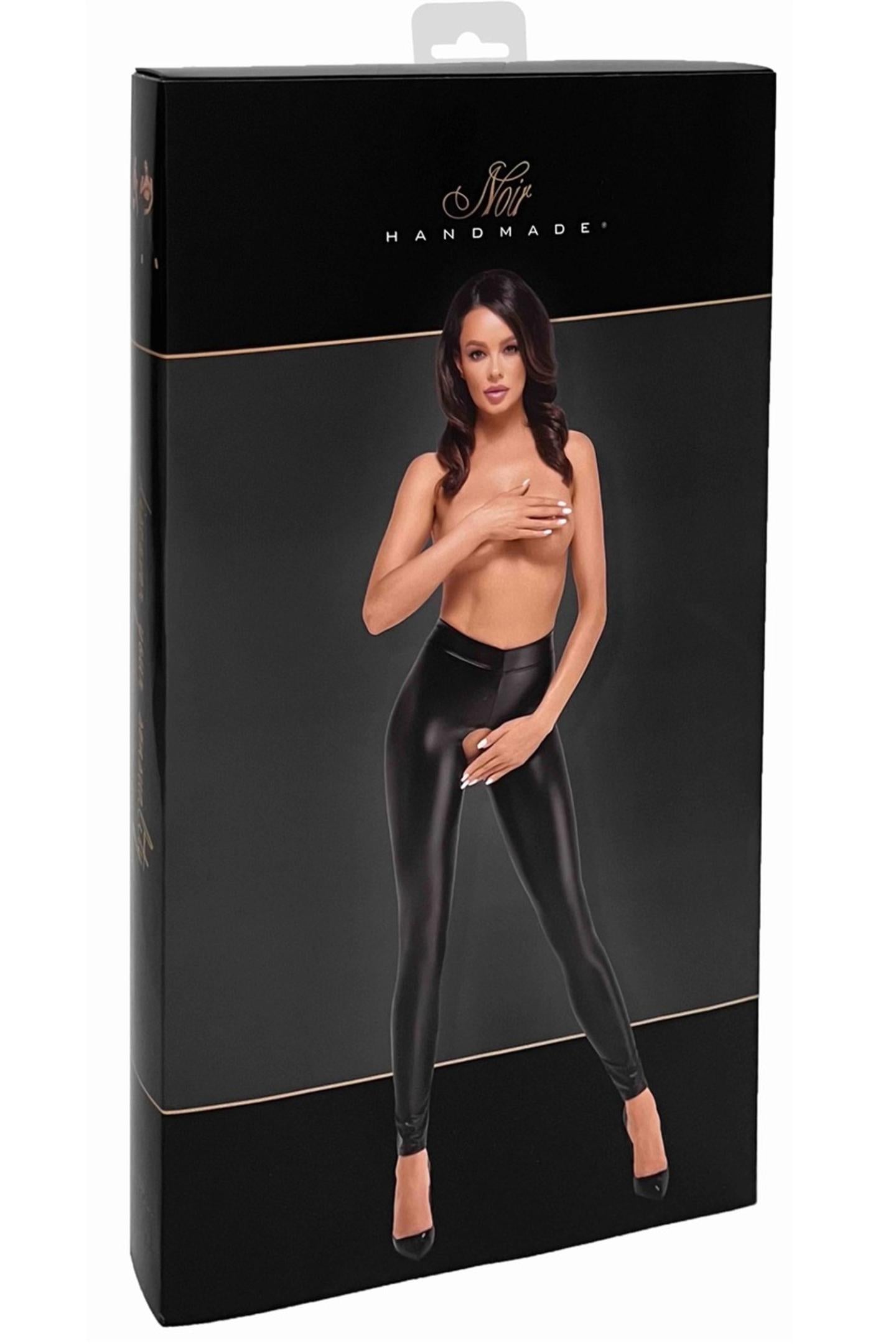 F304 Taboo wetlook leggings with open crotch and bum - 3XL-5