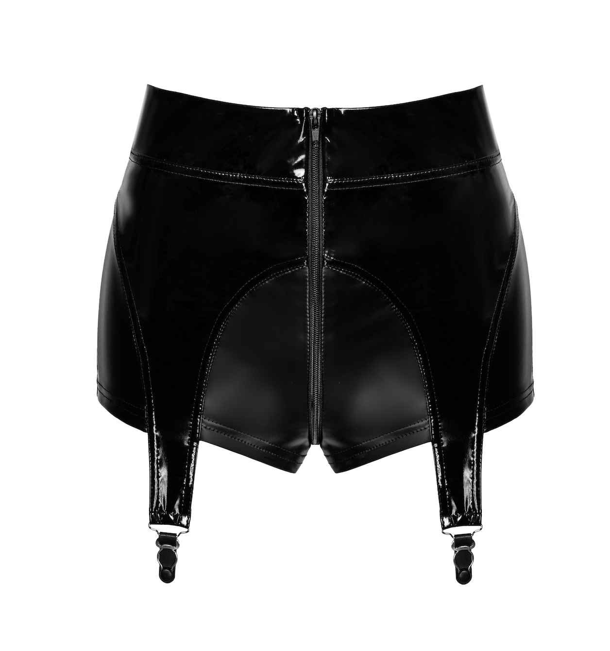 F325 Glam suspender wetlook and vinyl shorts - 3XL-0