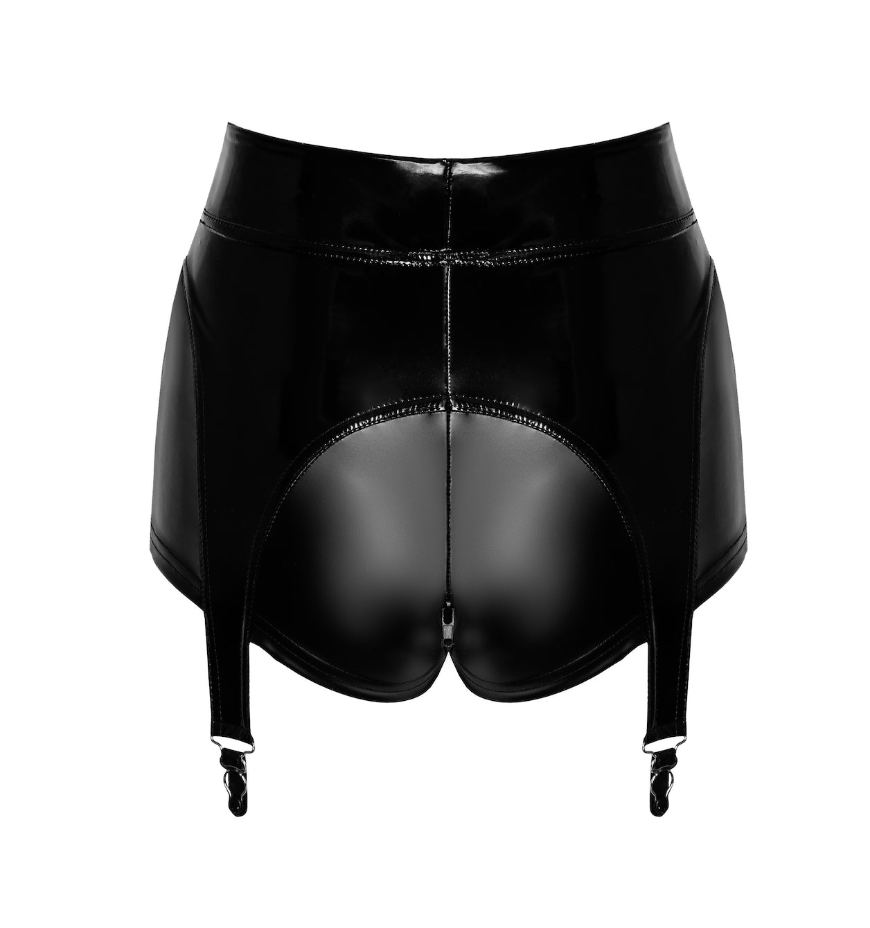 F325 Glam suspender wetlook and vinyl shorts - 3XL-1