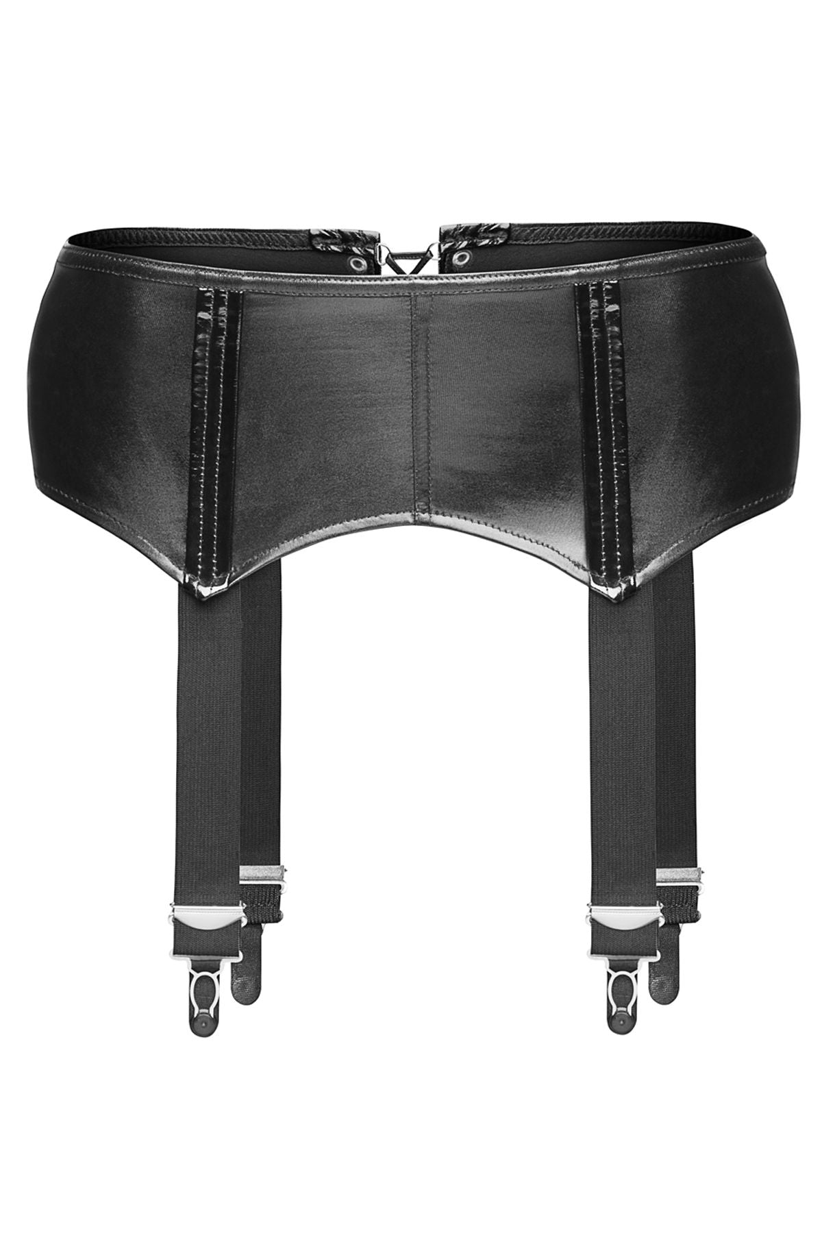 black wetlook garter belt F034 XXL by Noir Handmade-0