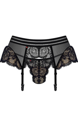 853-GAR-1 Garter Belt + T-String black - L/XL-0