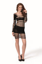 black mesh mini dress BS105 - S/L-2