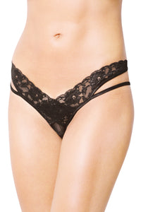 black Thong ouvert 2438 - M/L-0