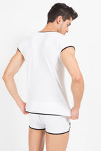 white/black V-Shirt Mixing 43-77 M by Look Me-3