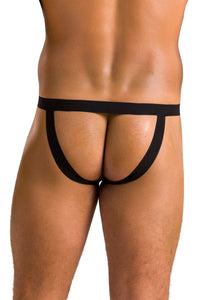 black faux leather jockstrap 044 - 2XL/3XL-1