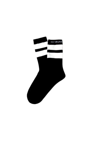 Classic Black and White Stripes Unisex Crew Socks-0