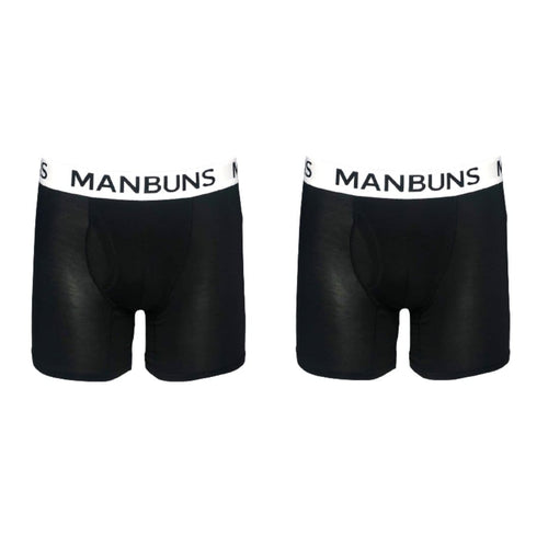 Men's Classic Black Boxer Brief Underwear with Pouch | 2 Pack-0