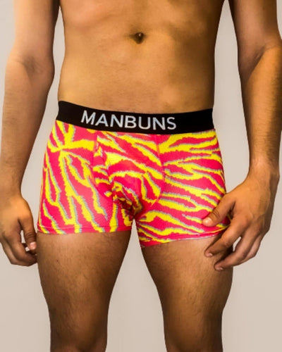 Men's Electric Zebra Boxer Trunk Underwear with Pouch-0