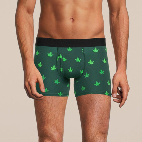 Men's Weed Boxer Brief Underwear with Pouch-0